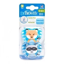 DR.BROWN'S čiulptukas PreVent (Raccoon&Fox) 0-6 mėn.