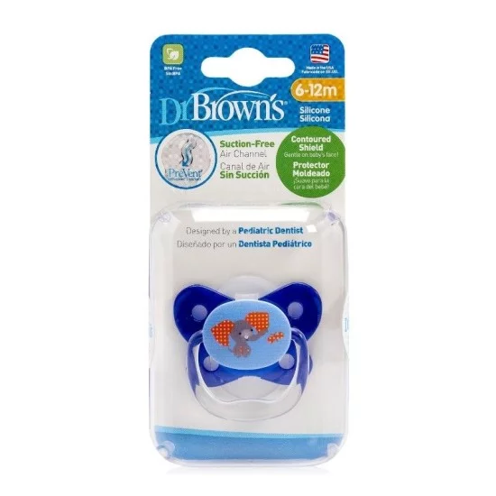 DR.BROWN'S čiulptukas PreVent Contoured 6-12 mėn. DR.BROWN'S čiulptukas PreVent Contoured 6-12 mėn.