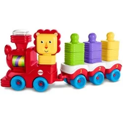 Fisher Price traukinys su liūtuku ir kaladėlėmis