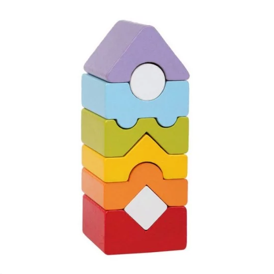 EEco Toys dukacinė medinė piramidė- bokštas - 12