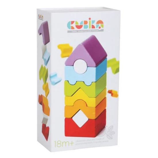 EEco Toys dukacinė medinė piramidė- bokštas - 12