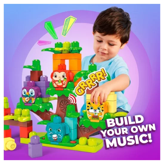 Fisher Price MEGA BLOKS "Džiunglių namelio medyje muzikos grupė"
