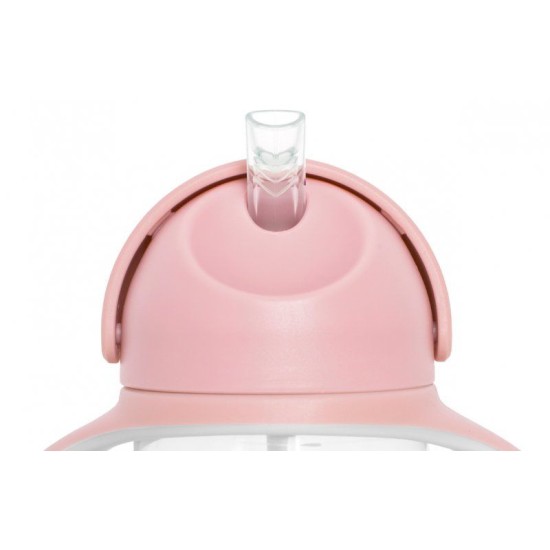 Rožinio atspalvio KIDODO buteliukas - gertuvė su šiaudeliu