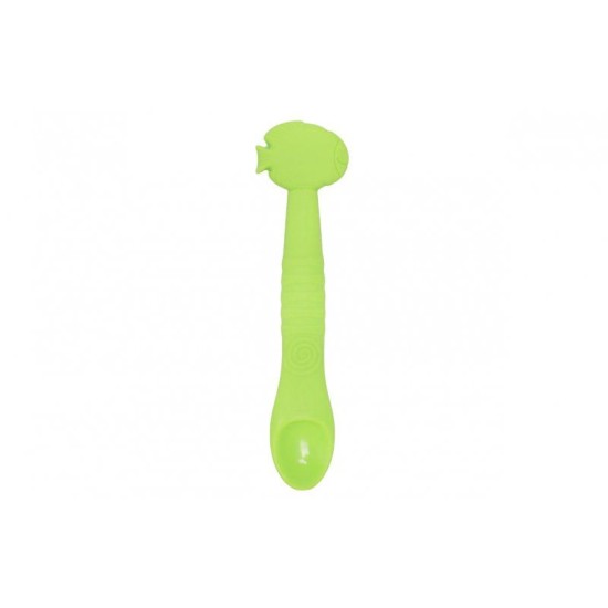 Šviesiai žalias KIDODO silikoninis šaukštelis - "Žuvytė"
