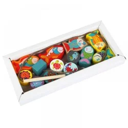 Eco Toys Edukacinis medinis vėrimo žaidimas 2-1 Žuvys
