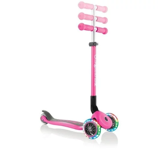 Globber PRIMO FOLDABLE LIGHTS triratis paspirtukas su švieč. ratukais