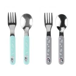 BabyOno nerūdijančio plieno šaukštelis + šakutė nuo 12 mėn.