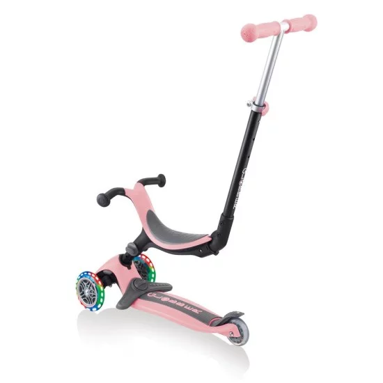 Globber GO-UP Foldable Plus Lights 4 in 1 paspirtukas šviečiančiais ratais Globber GO-UP Foldable Plus Lights 4 in 1 paspirtukas šviečiančiais ratais
