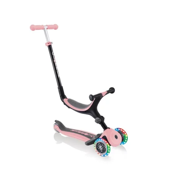 Globber GO-UP Foldable Plus Lights 4 in 1 paspirtukas šviečiančiais ratais Globber GO-UP Foldable Plus Lights 4 in 1 paspirtukas šviečiančiais ratais