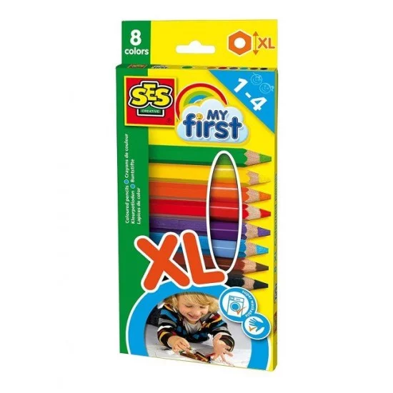 SES Spalvoti stori mini pieštukai XL SES Spalvoti stori mini pieštukai XL