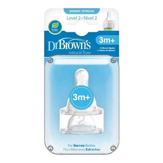 DR.BROWN'S žindukai 3 mėn+., silikoniniai, siauru kakleliu, 2 vnt. DR.BROWN'S žindukai 3 mėn+., silikoniniai, siauru kakleliu, 2 vnt.