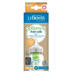 DR.BROWN'S stiklinis buteliukas OPTIONS+ plačiu kakleliu, 150ml