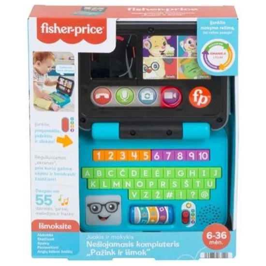 Fisher Price Nešiojamasis kompiuteris „Pažink ir išmok“ (Lietuviškai įgarsintas) Fisher Price Nešiojamasis kompiuteris „Pažink ir išmok“ (Lietuviškai įgarsintas)