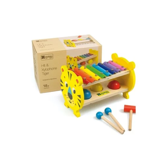 ANDREU TOYS Žaidimas TIGRAS - metalofonas ir kamuoliukai ANDREU TOYS Žaidimas TIGRAS - metalofonas ir kamuoliukai