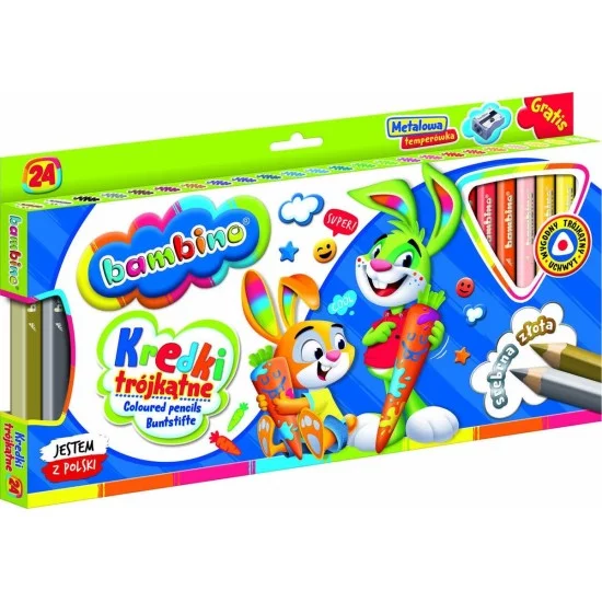 Bambino pieštukai 24 spalvos Bambino pieštukai 24 spalvos