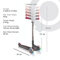 Globber MASTER Lights triratis paspirtukas šviečiančiais ratais