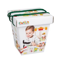 Eco Toys Medinės kaladėlės EKO "Miestas berniukams" 55 vnt