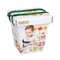 Eco Toys Medinės kaladėlės EKO "Miestas berniukams" 55 vnt