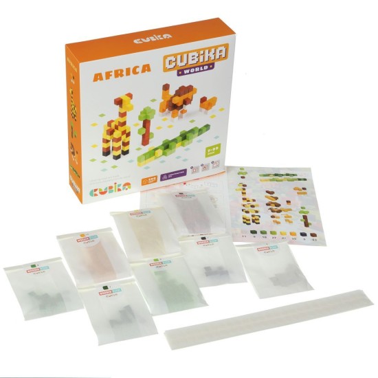 Eco Toys Medinė 3D mozaika - konstruktorius Cubika World „Afrika“