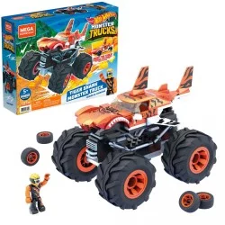  Hot Wheels konstruktorius džipas tigrinis ryklys  + lenktynininko figūrėlė
