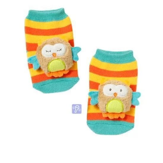 Fehn Barškančios kojinės kūdikiui „Owl“ Fehn Barškančios kojinės kūdikiui „Owl“