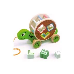 ANDREU TOYS Medinis vėžlys su virvele