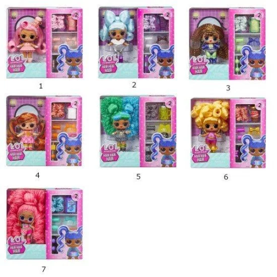 L.O.L. SURPRISE HAIR HAIR HAIR lėlytė 1 vnt L.O.L. SURPRISE HAIR HAIR HAIR lėlytė 1 vnt