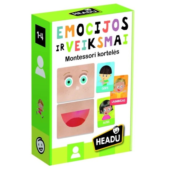 HEADU „Montessori“ kortelės „Emocijos ir veiksmai“, lietuvių k.