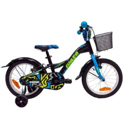 4KIDS Blaze 16" // 1G, dydis 10" (25.5 cm), V-Brake ir Kojinis stabdžiai, aliuminis (juoda)