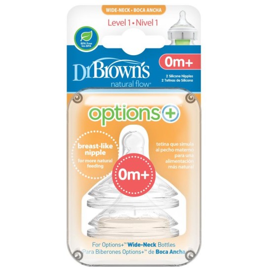 DR.BROWN'S žindukas Options plataus kaklelio buteliukams 0-3 mėn