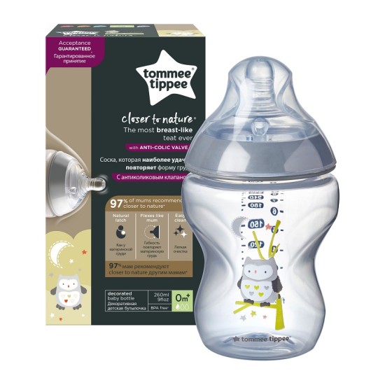 Tommee Tippee Dekoruotas buteliukas 260ml, 0+