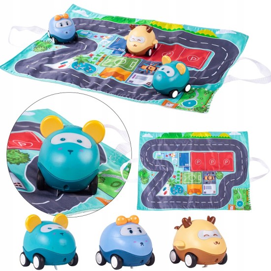 Malplay žaidimų kilimėlis +  3  automobiliai