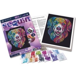 KITFIX DIY „Sequin Art“ violetinis rinkinys „Šuo“