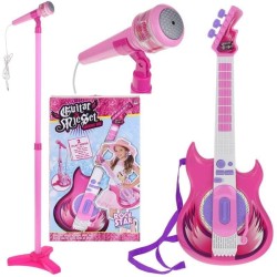  MalPlay Vaikiška gitara su mikrofonu ant stovo