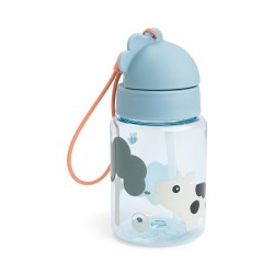 Done by Deer gertuvė su šiaudeliu  280ml, Tiny farm Blue