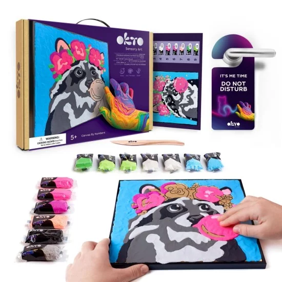 Kūrybinis rinkinys Modelino rinkinys - 3D tapyba Meškėnas (30*30 cm)
