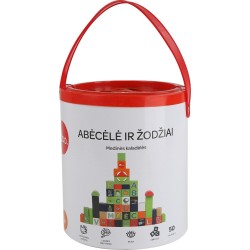 bo. Medinės kaladėlės „Abėcėlė ir žodžiai“ (lietuvių kalba)