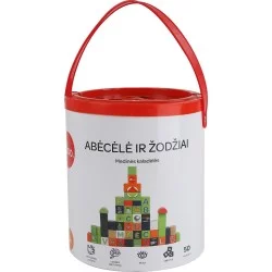 bo. Medinės kaladėlės „Abėcėlė ir žodžiai“ (lietuvių kalba)