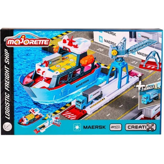„Majorette Maersk + 1“ transporto priemonės rinkinys:  „Maersk“ logistikos stotis