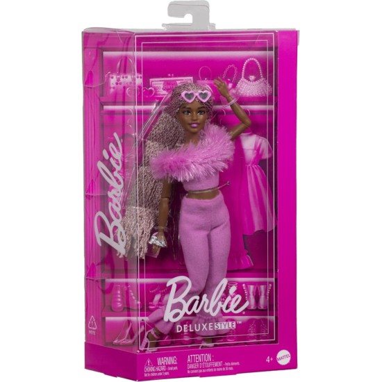 BARBIE Deluxe Style  lėlė rožiniu kostiumėliu
