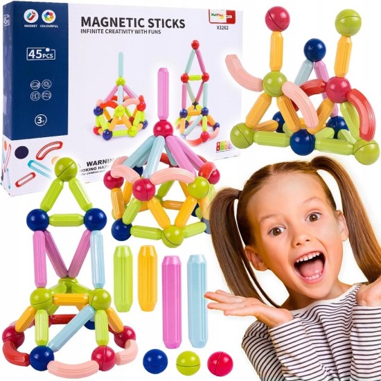 Malplay Magnetinis konstruktorius 45 det. Malplay Magnetinis konstruktorius 45 det.