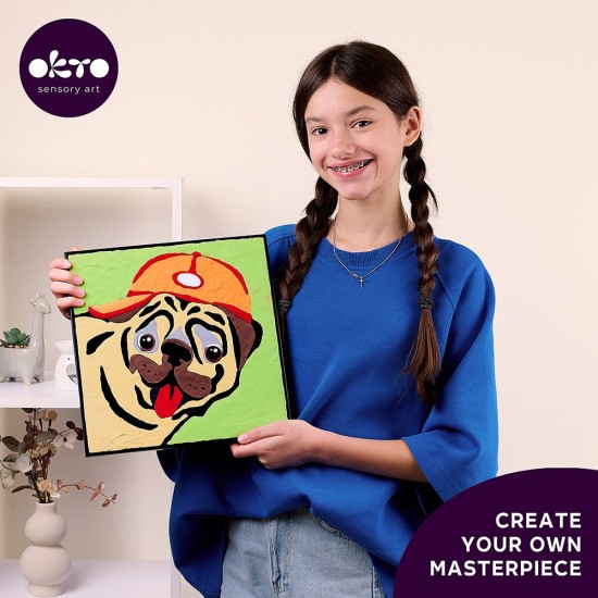 Kūrybinis rinkinys Modelino rinkinys - 3D tapyba Mopsas (30*30 cm)