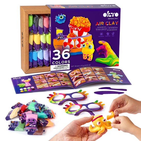 EcoToys Kūrybinis rinkinys Air clay Modelino rinkinys - 36 spalvų rinkinys