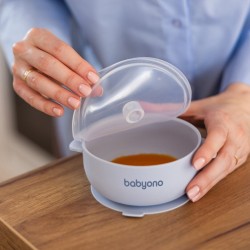 Babyono lėkštutė silikoninė neslystanti su dangteliu 