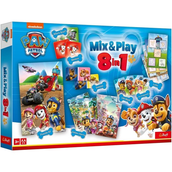 TREFL PAW PATROL 8in1 Mix&play stalo žaidimų rinkinys
