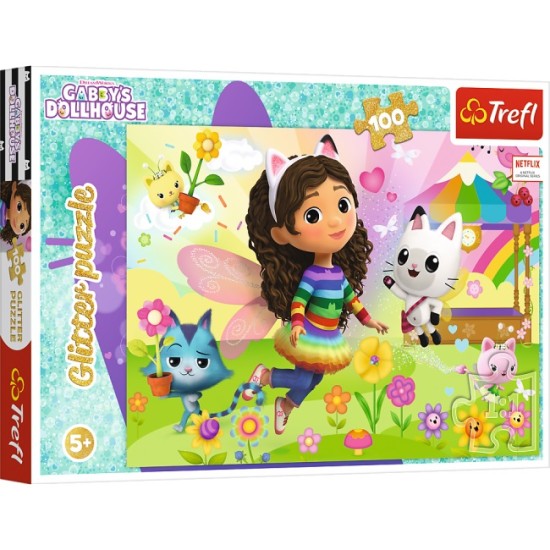 TREFL GABBY´S DOLLHOUSE Blizgantis dėlionė, 100 det.