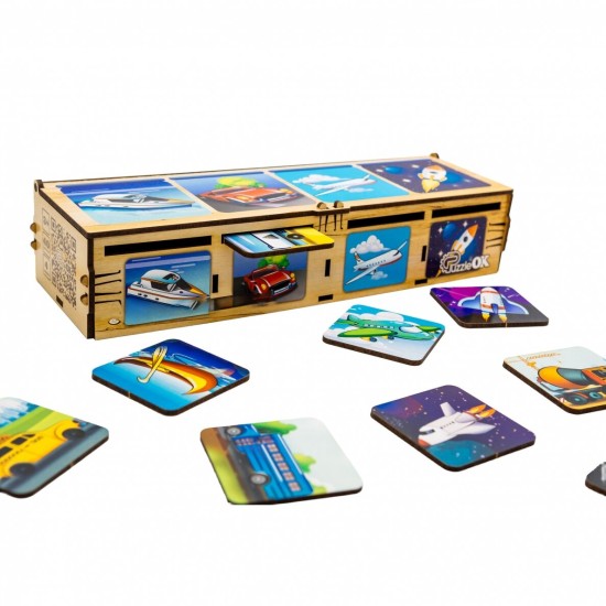 PuzzleOK rūšiuokliai Montessori Transportas