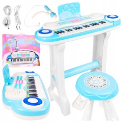 Malplay Vaikiškas pianinas su mikrofonu ir kėdute 