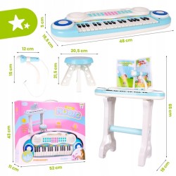 Malplay Vaikiškas pianinas su mikrofonu ir kėdute 