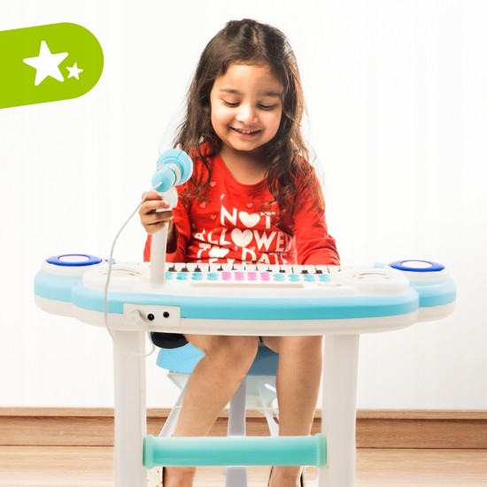 Malplay Vaikiškas pianinas su mikrofonu ir kėdute 